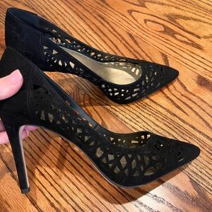 BCBGeneration Black pointed heeled faux-suede dressy heels 11B